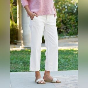NWT Frank & Eileen Women’s WESTPORT The Italian Wide-Leg Chino White - Size 4